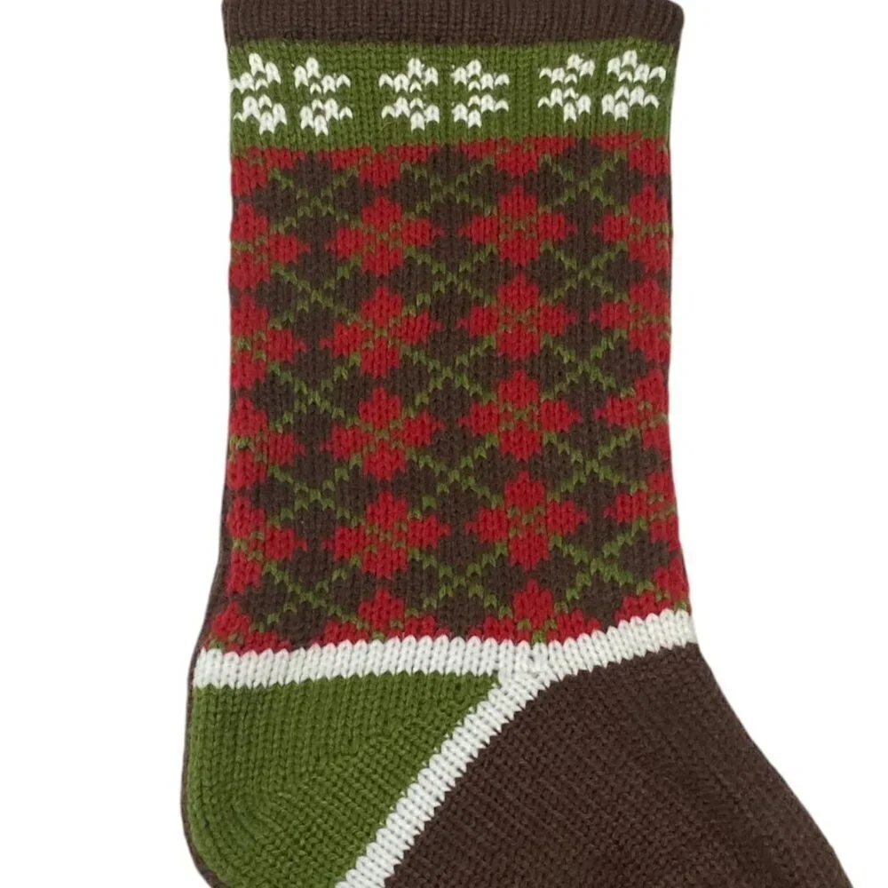 Christmas Stocking Argyle Target Wondershop Preppy Fair Isle Holiday Decor
